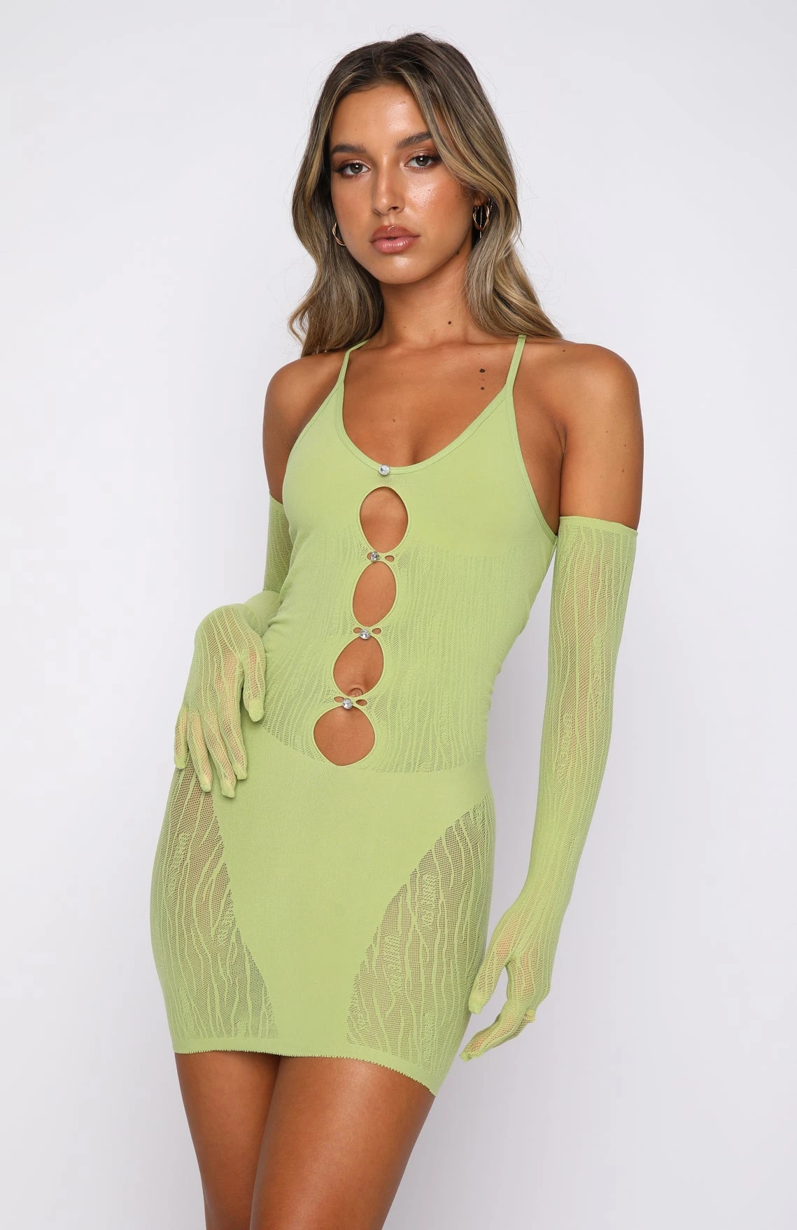 Link Up Mini Dress Matcha - Image 2