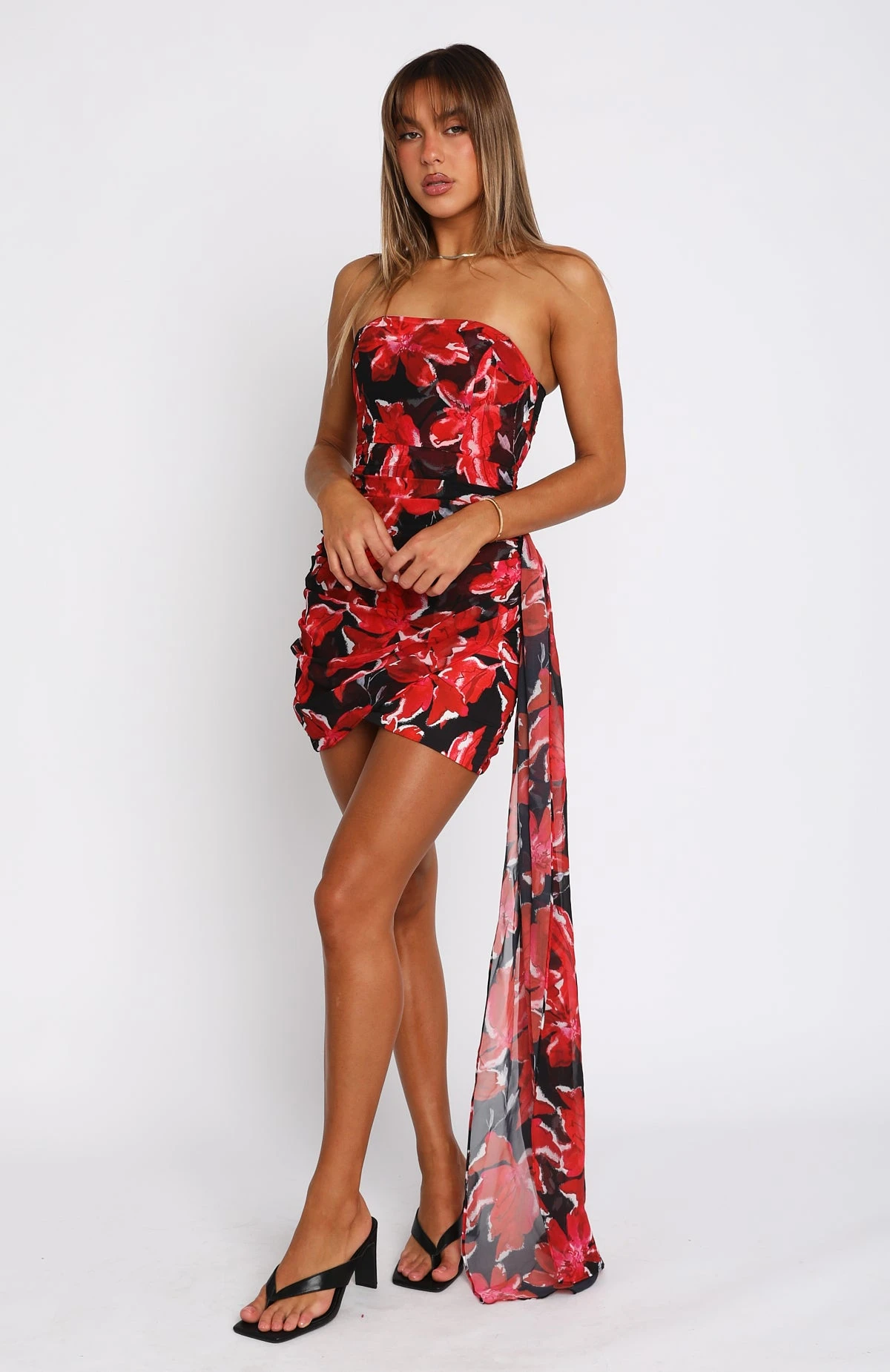 About Damn Time Mini Dress Black Wildflower - Image 2