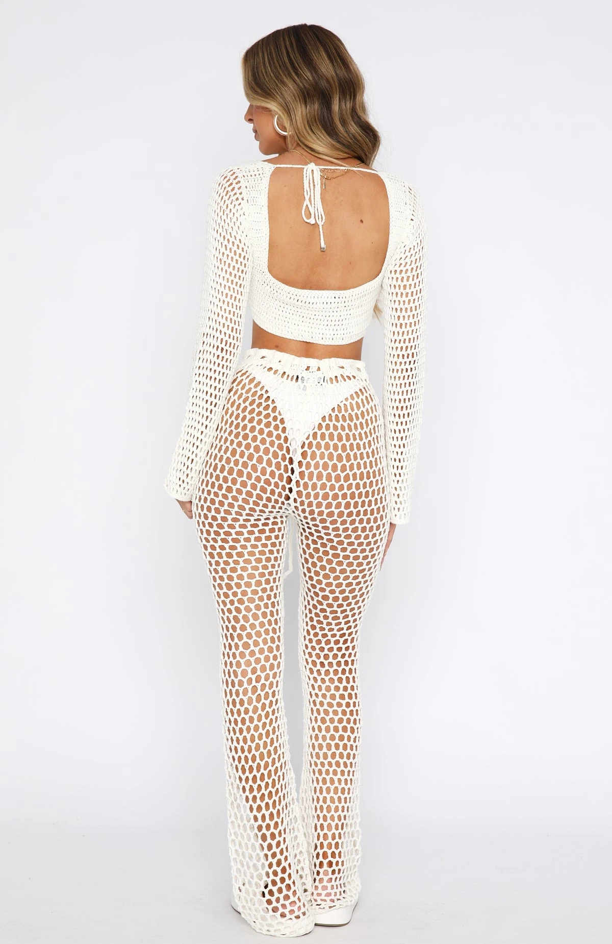 Highway To Heaven Crochet Pants Off White - Image 4