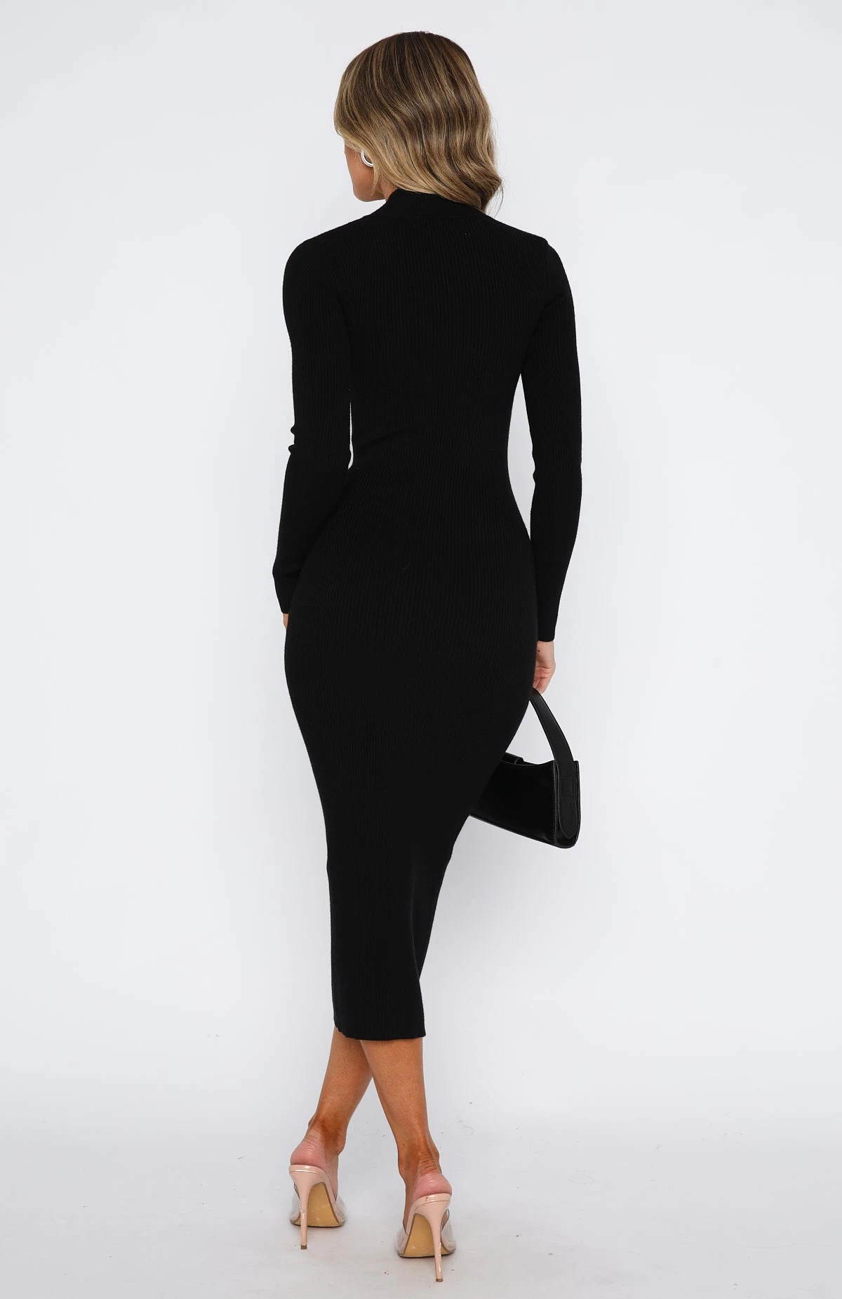 She Is The Moment Midi Dress Black - Image 4