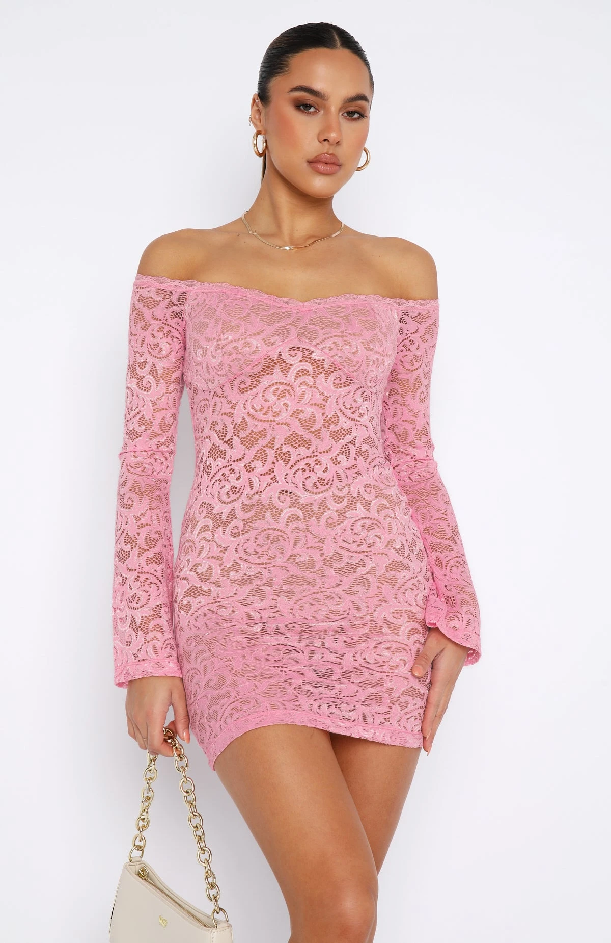 Lavish Style Long Sleeve Mini Dress Pink - Image 2