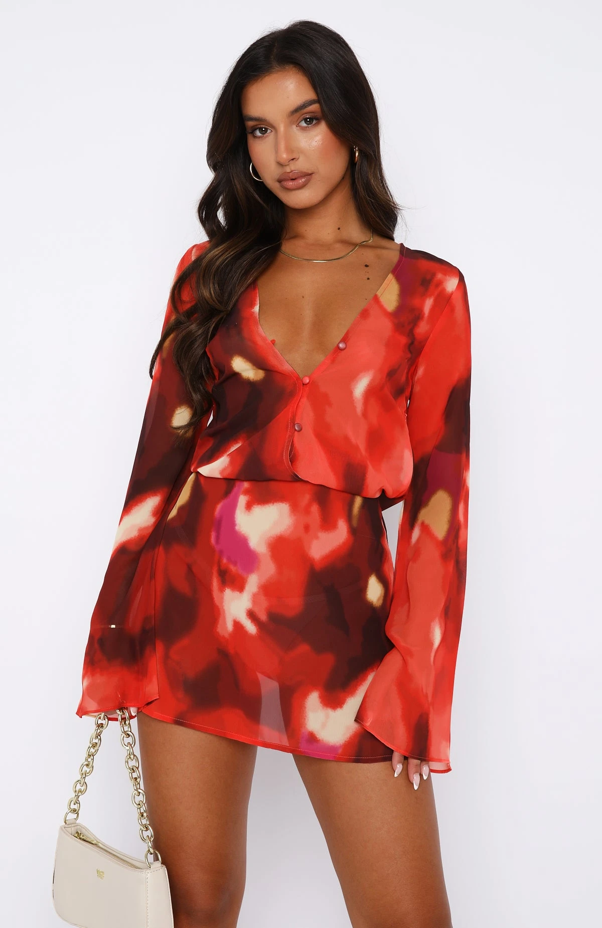 All We Wanted Long Sleeve Mini Dress Sunset Blur - Image 2
