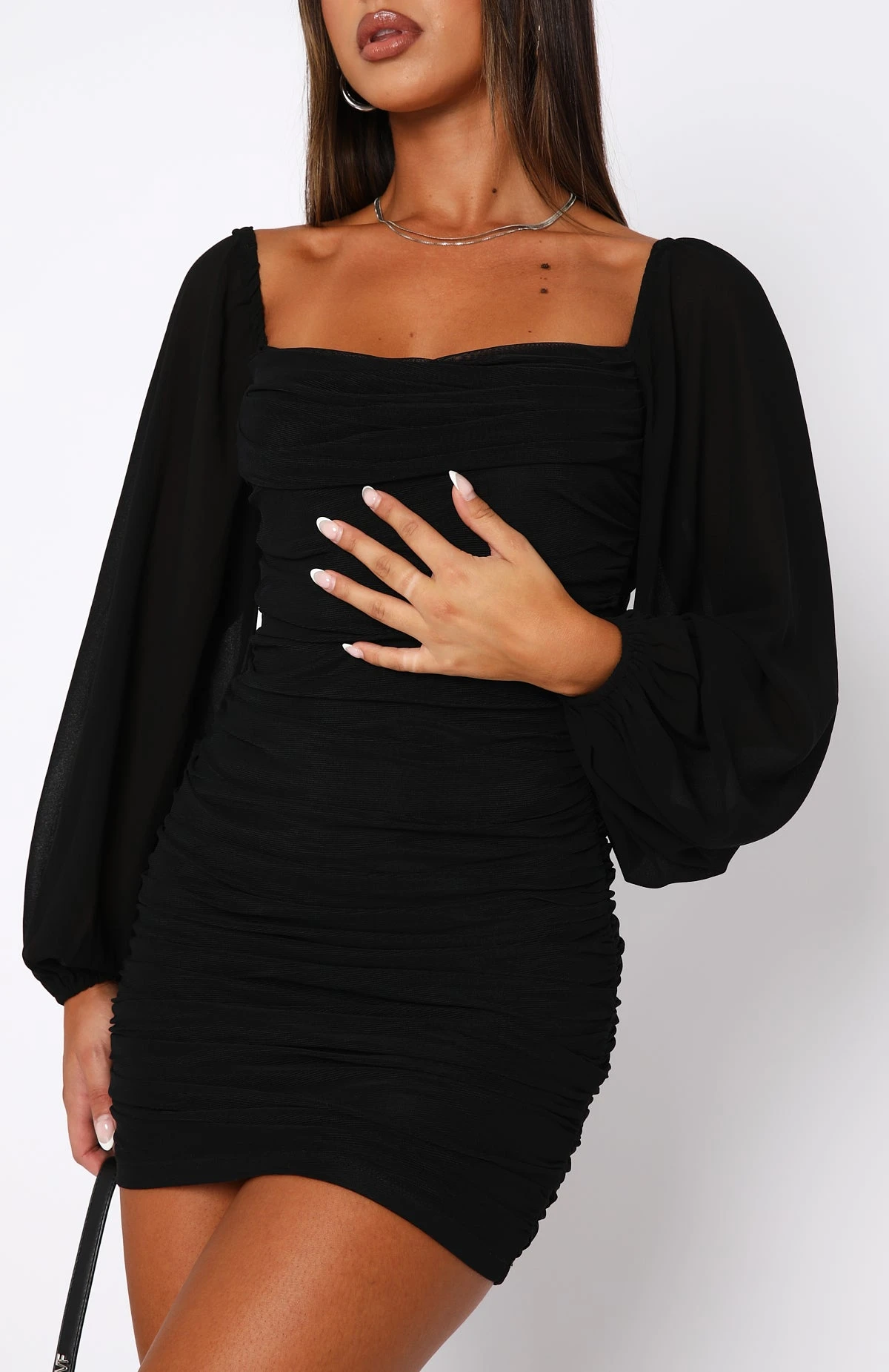 Fly Away With Me Long Sleeve Mini Dress Black - Image 3