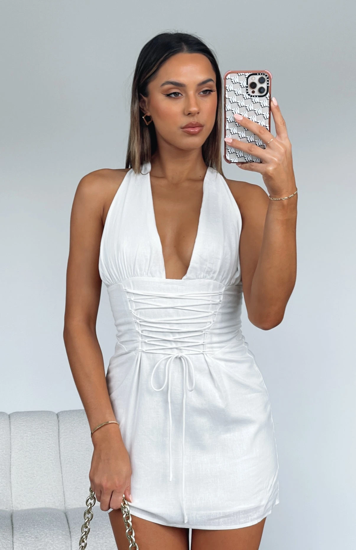 She's The Moment Mini Dress White - Image 6