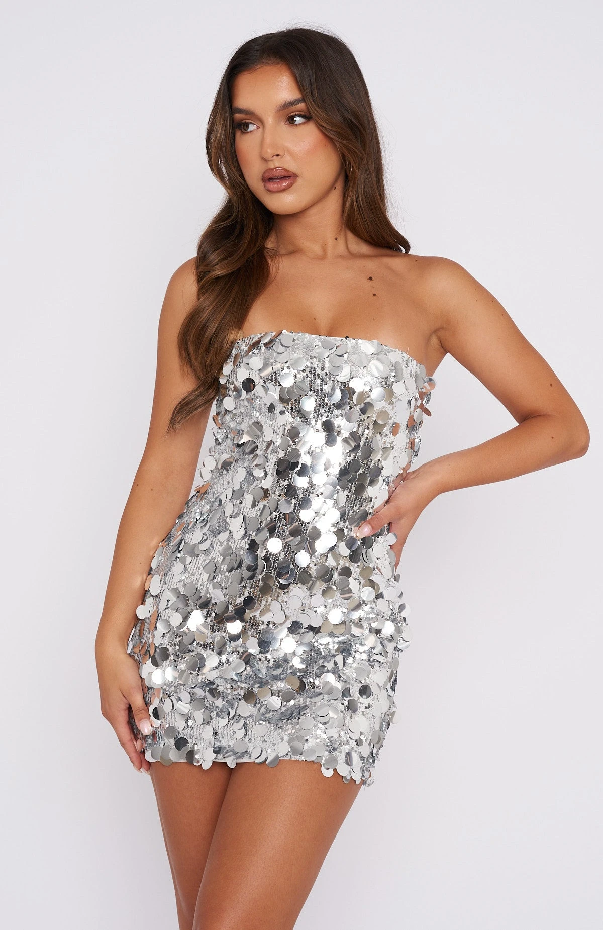 On A Night Like This Mini Dress Silver - Image 2