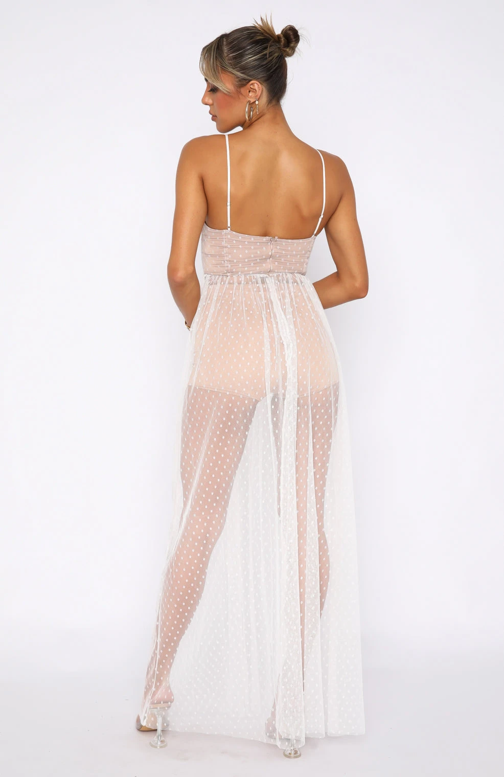 Totally Bangin' Mesh Maxi Dress White - Image 4