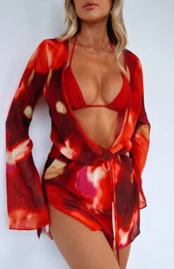 All We Wanted Long Sleeve Mini Dress Sunset Blur