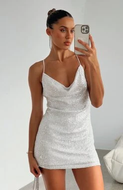 Lost In You Sequin Mini Dress Silver