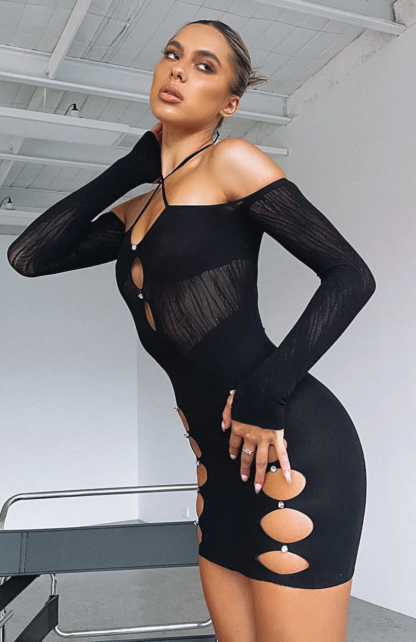 Keep On Looking Mini Dress Black