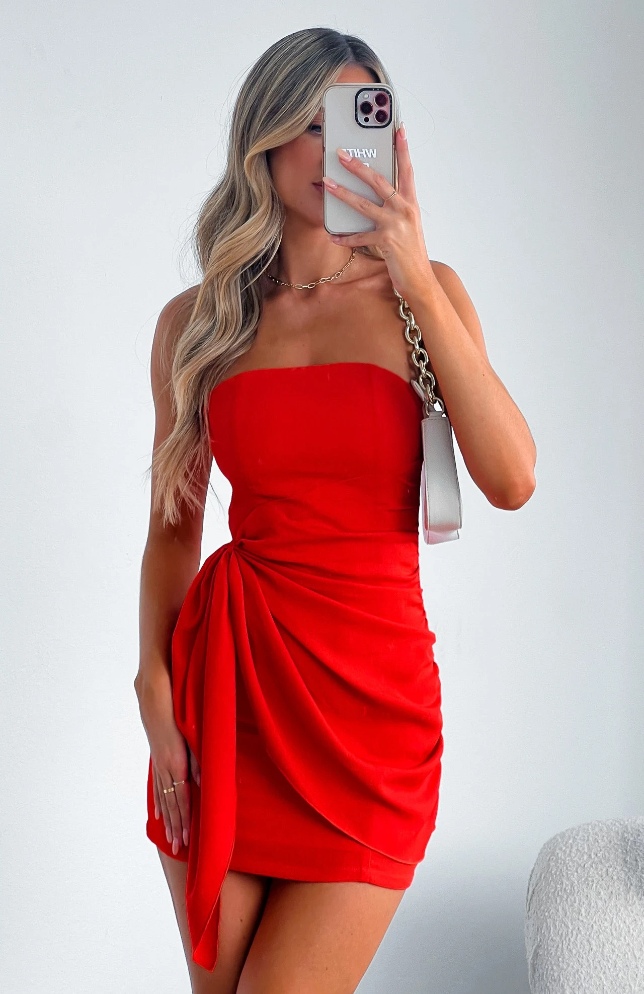 My Obsession Strapless Mini Dress Red - Image 2