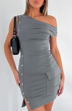 Not Too Late Mini Dress Petrol