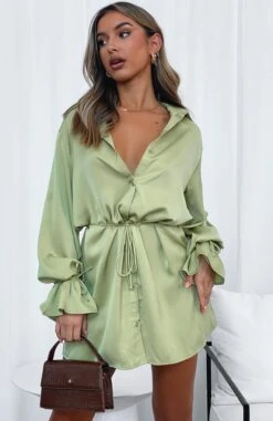 Only Gets Better Mini Dress Matcha