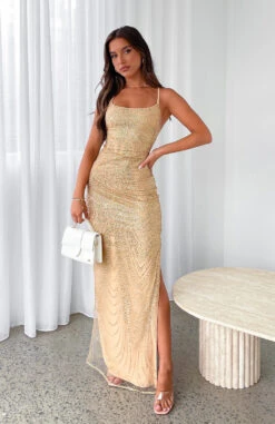 Shining Star Maxi Dress Gold