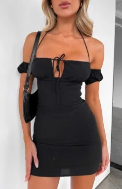 Tea For Two Mini Dress Black